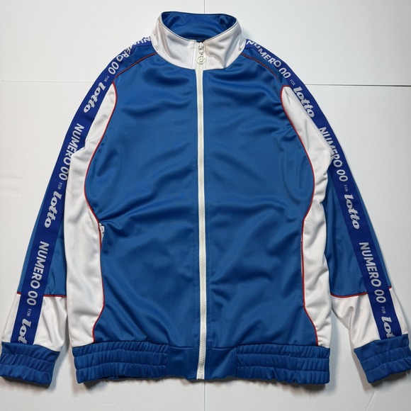 Numero 00 x Lotto Track Jacket Mens Large Blue White Full Zip